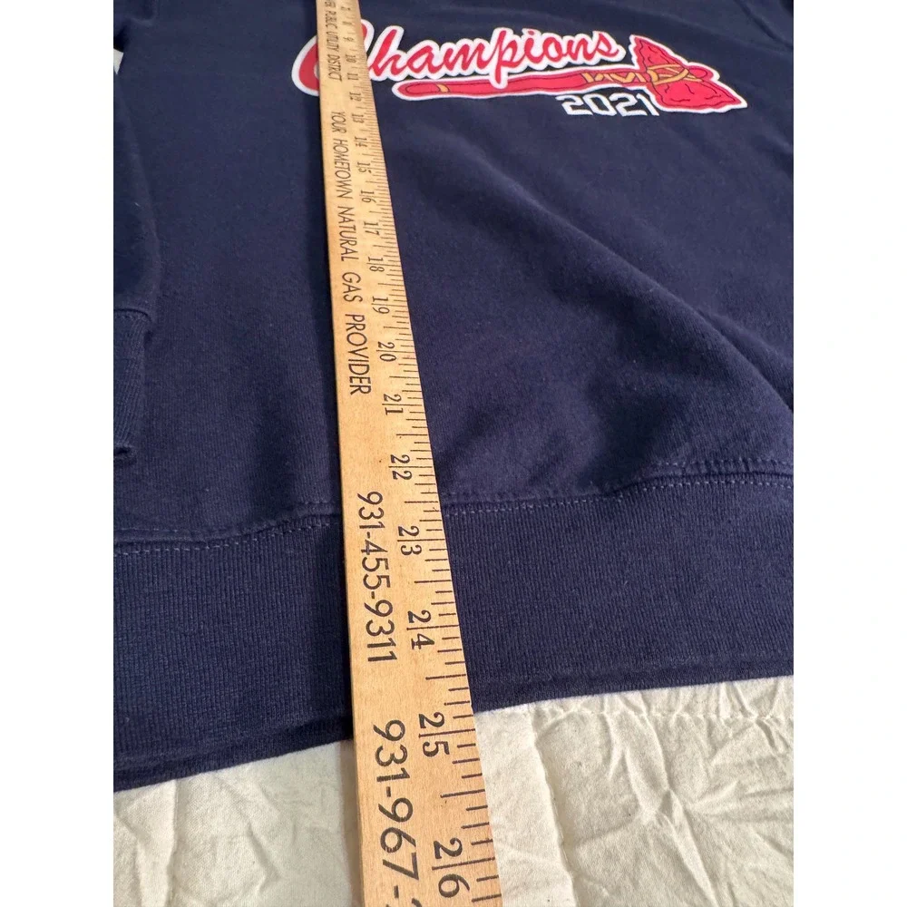 Atlanta Braves Champions 2021 Sweatshirt Mens Small‎ Gildan Heavy Blend Navy